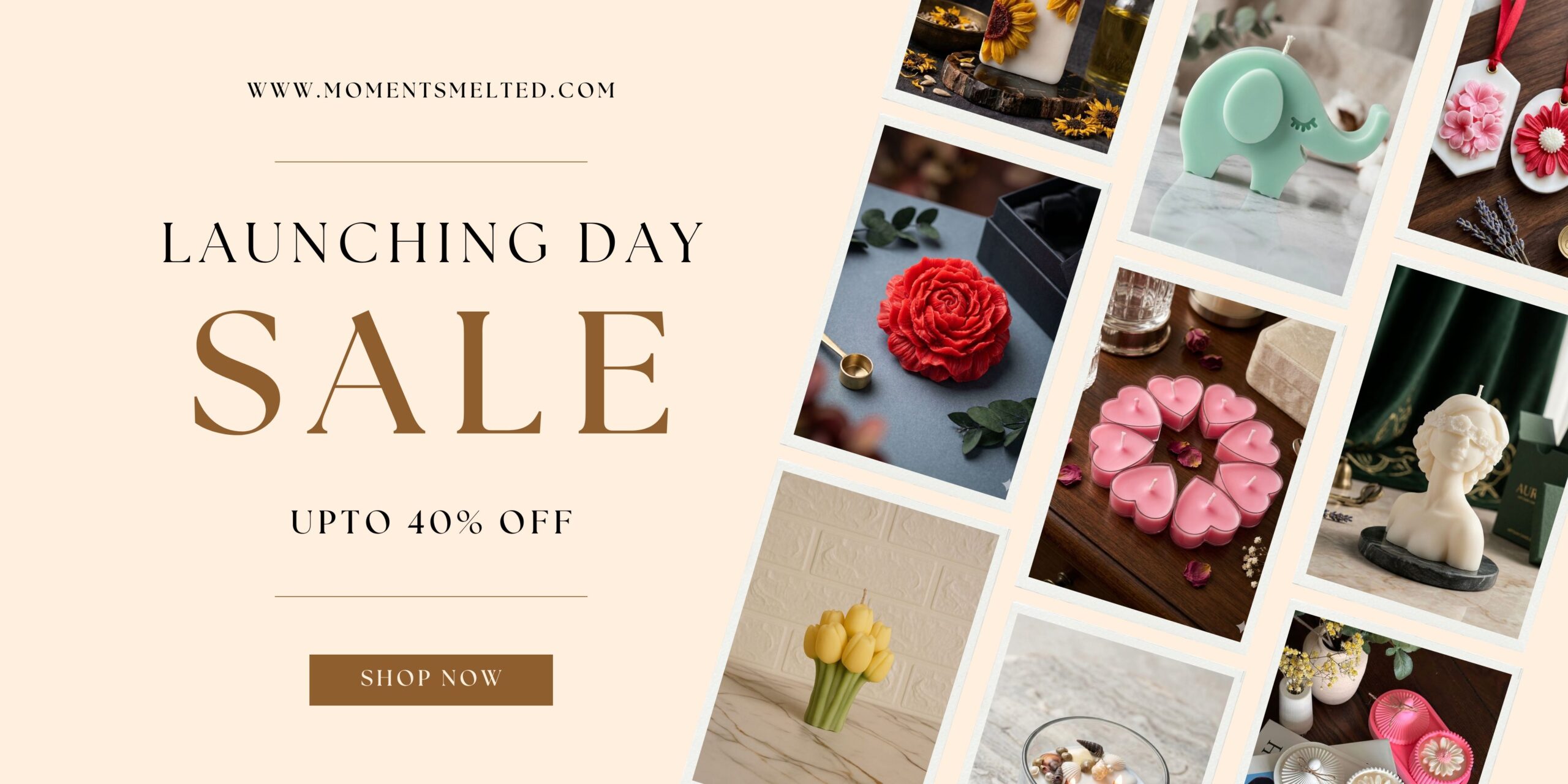 Home beige minimalist mother's day sale promotional banner